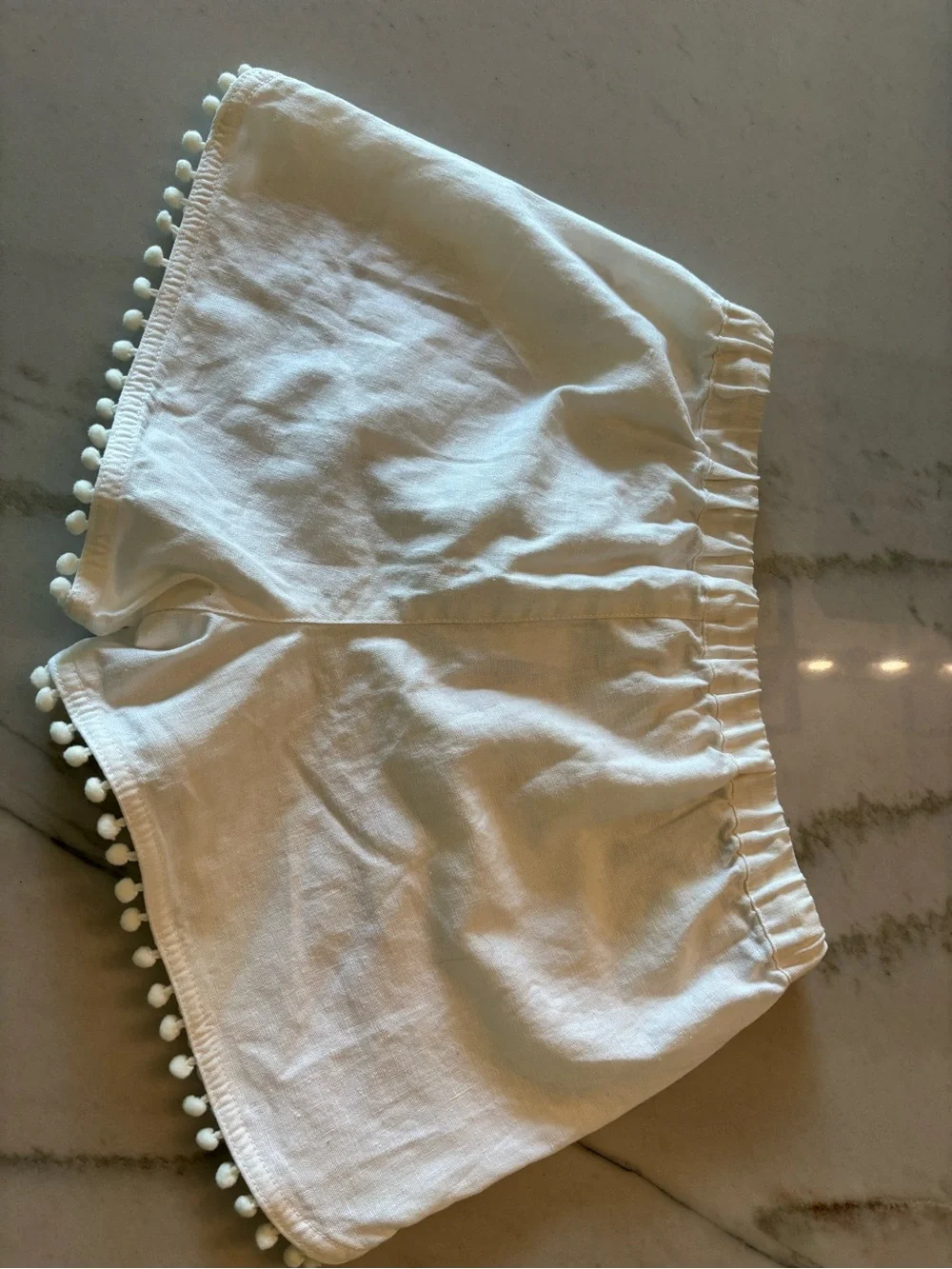 J. Crew linen 3" pom-pom drawstring coastal minimal Euro Summer shorts size XS - Picture 3 of 7